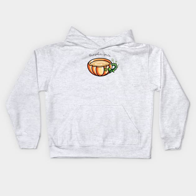 Pumpkin Spice Chai Tea Kids Hoodie by freeves